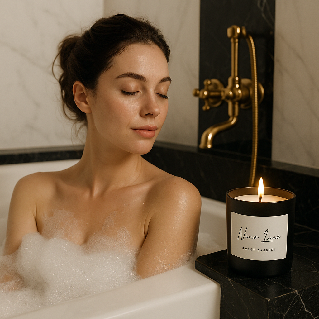 נר Nino Luxe על שולחן שיש
